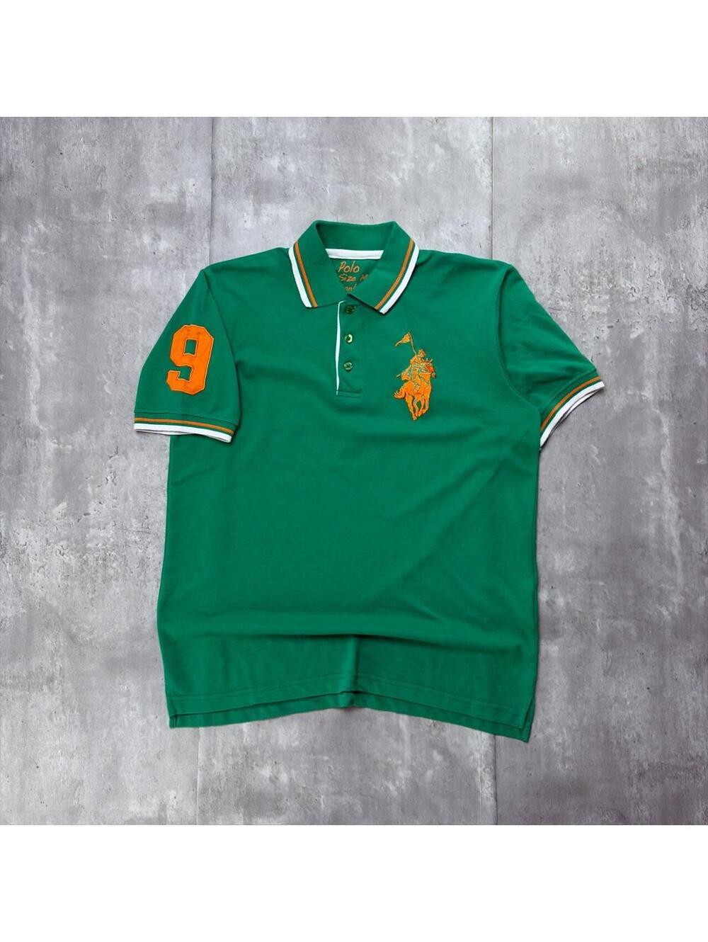Y2K Green Franky Max Grunge Big Pony Polo Shirt